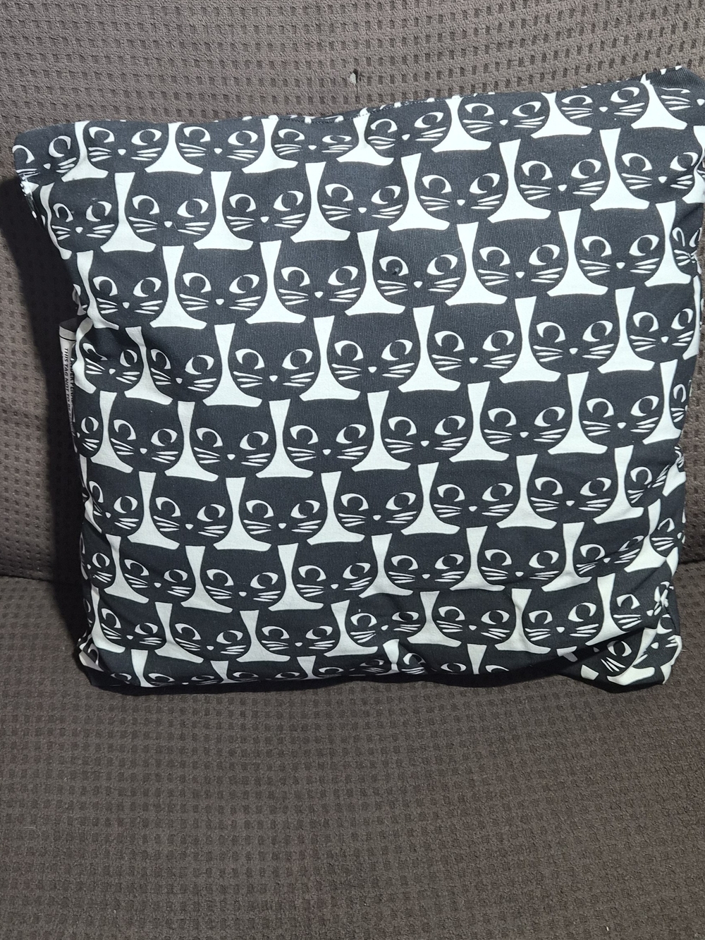 IKEA Black and White Cat Pattern Throw Pillow